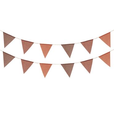Guirlande 4m en toile terracotta avec 12 fanions pour déco bohème | jourdefete.com