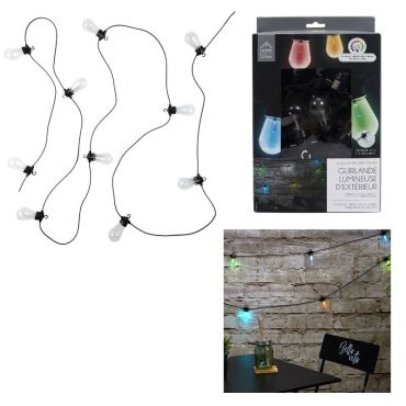 guirlande lumineuse ampoules couleurs changeantes de 5 mètres | jourdefete.com