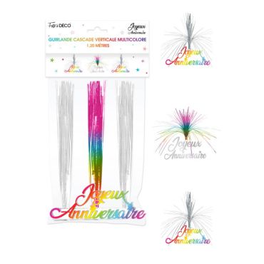 guirlande-cascade-multicolore-argent | jourdefete.com