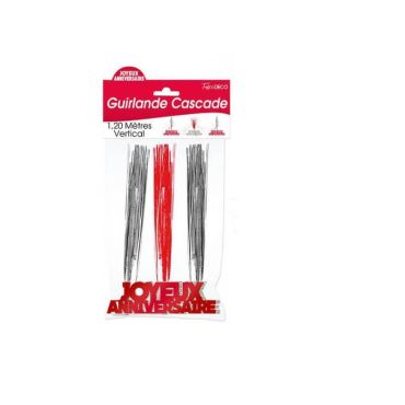 guirlande-cascade-rouge-argent | jourdefete.com