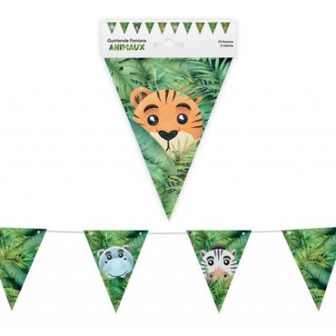 Une guirlande de fanions de 3 mètres sur le thème des animaux | jourdefete.com