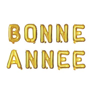 Ballons en aluminium dorés "Bonne Année" | jourdefete.com