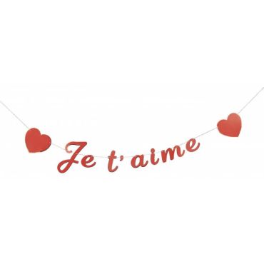guirlande de lettres je t'aime de 2 m | jourdefete.com