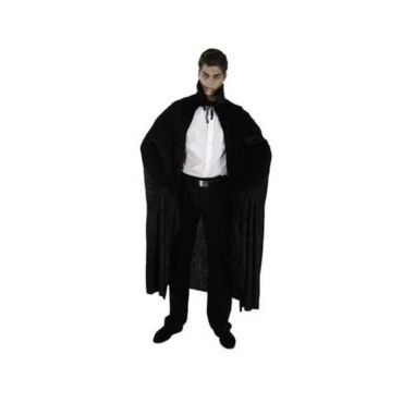 Cape de Vampire en Velours Noir - Adulte - 140 cm