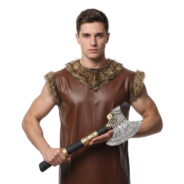 Hache viking réaliste 50 cm pour déguisement barbare nordique | jourdefete.com