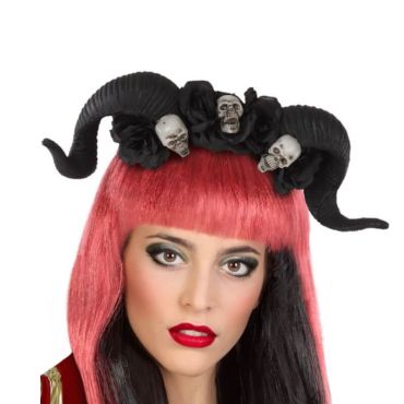 serre tete cornes roses noires et tete de mort | jourdefete.com