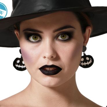 Boucles d’oreilles Halloween citrouilles noires pendantes – look sorcière | jourdefete.com