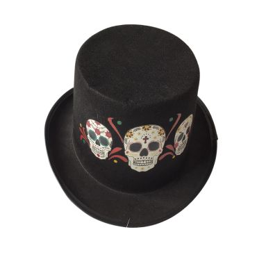 Chapeau Day of the Dead Halloween avec crânes mexicains colorés | jourdefete.com