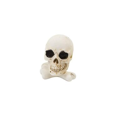 Crâne décoratif en résine sur os croisés pour Halloween | jourdefete.com