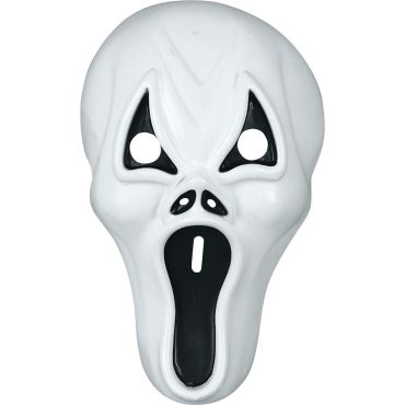 Masque de fantôme blanc hurlant en plastique pour costume d'Halloween enfant | jourdefete.com