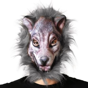 Masque de loup réaliste avec fourrure pour Halloween | jourdefete.com
