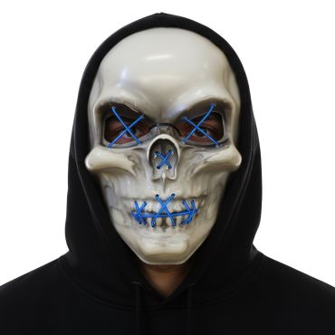 Masque squelette lumineux bleu pour Halloween | jourdefete.com