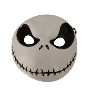 Masque blanc Jack avec grands yeux noirs pour Halloween | jourdefete.com