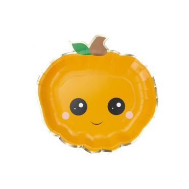 8 assiettes en carton citrouille collection sweety | jourdefete.com
