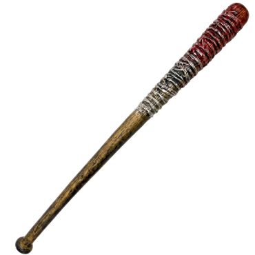 Batte de baseball factice entourée de fil barbelé et tachée de sang pour déguisement Halloween | jourdefete.com