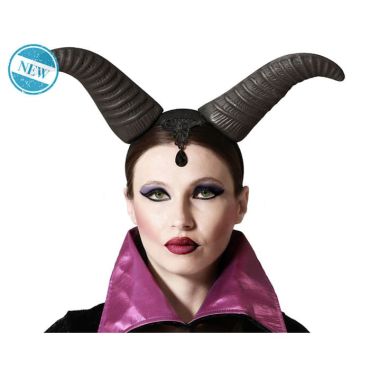 Serre-tête cornes noires pour costume de sorcière maléfique | jourdefete.com