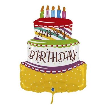 ballon aluminium gâteau d'anniversaire de 69 cm | jourdefete.com