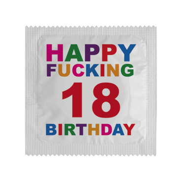 Préservatif Humoristique "Happy Birthday 18"