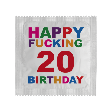Préservatif Humoristique "Happy Birthday 20"
