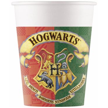 Gobelets Harry Potter blason Poudlard en carton 25 cl pour anniversaire | jourdefete.com