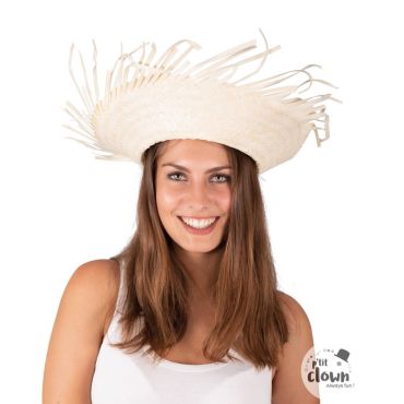 Chapeau de paille naturel style hawaïen | jourdefete.com
