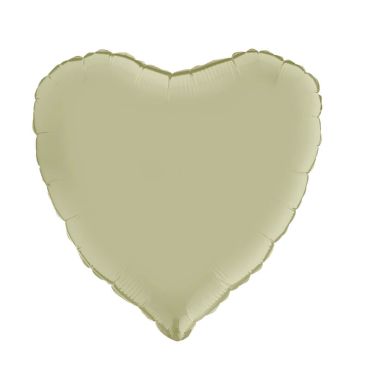 Ballon Hélium Cœur Satiné 46 cm - vert olive