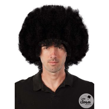 Perruque afro noire rétro disco pour fêtes | jourdefete.com