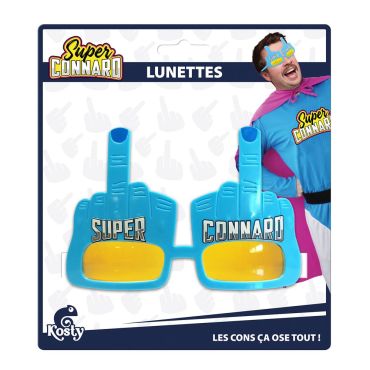 Lunettes humoristiques Super Connard en forme de doigts d’honneur | jourdefete.com