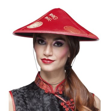 Chapeau Asiatique Rouge
