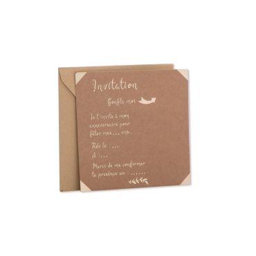 10 invitations kraft et or avec 10 enveloppes | jourdefete.com