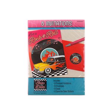 Pack de 8 invitations - 50's Pack de 8 invitations - 50's