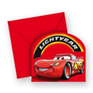 Cartes d'invitations + enveloppes anniversaire Cars