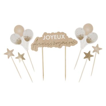 Kit de décoration pour gâteau Joyeux Anniversaire | jourdefete.com