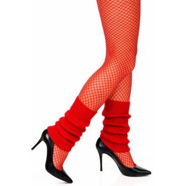 Paire de guêtres jambières rouges fluo pour déguisement rétro avec talons noirs | jourdefete.com