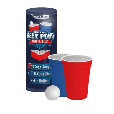 Kit de jeu beer pong rouge et bleu