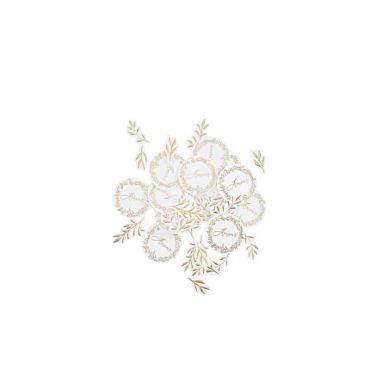 100 confettis collection jolis brins or et blanc