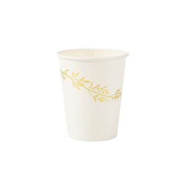 gobelets en carton collection jolis brins blanc et or