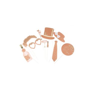 kit photobooth 10 pièces de la collection jolis brins or et terracotta