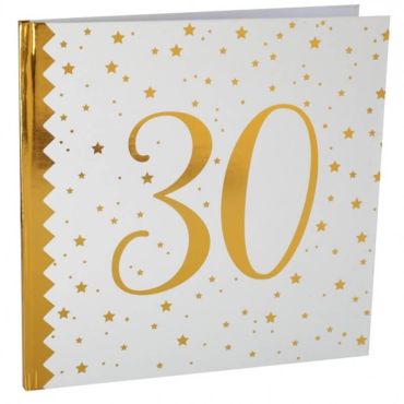 Livre d'Or Anniversaire - Blanc et Or - 30 ans | jourdefete.com