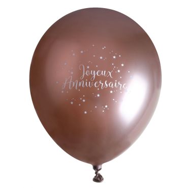 Ballon Joyeux Anniversaire métallisé rose gold | jourdefete.com