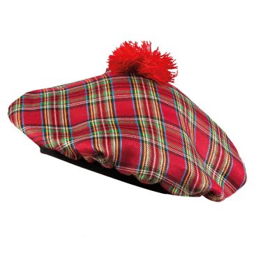 Beret Ecossais Tartan Rouge