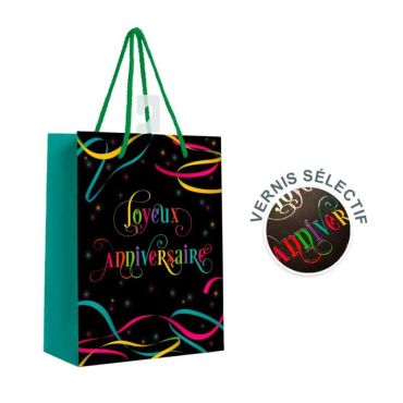 mini pochette cadeaux joyeux anniversaire multicolore | jourdefete.com