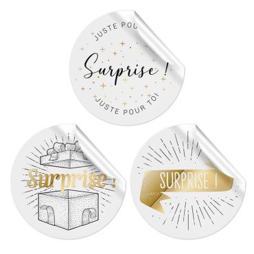 18 pastilles autocollantes surprise pour vos cadeaux 