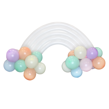 Kit arche ballon pastel en forme d’arc-en-ciel pour fête | jourdefete.com