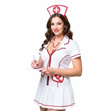 Serre-tête coiffe d'infirmière blanche et rouge avec accessoires de fête | jourdefete.com Serre-tête coiffe d'infirmière blanche et rouge avec accessoires de fête | jourdefete.com