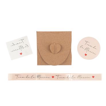 Kit EVJF "Team de la Mariée" avec bracelet, badge, tatouage et enveloppe en kraft | jourdefete.com