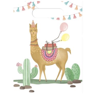 6 Pochettes Cadeaux Lama et Cactus | jourdefete.com