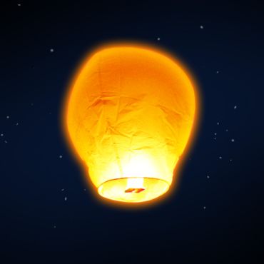 Paquet de 5 lanternes volantes "ballon" - Orange