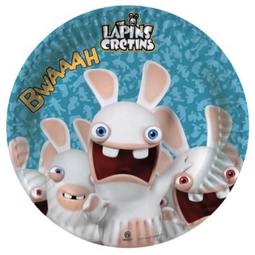 6 Assiettes en Carton - Lapins Crétins - Bwaaah | jourdefete.com