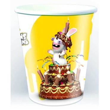 6 Gobelets en Carton - Lapins Crétins - Gâteau d'Anniversaire | jourdefete.com